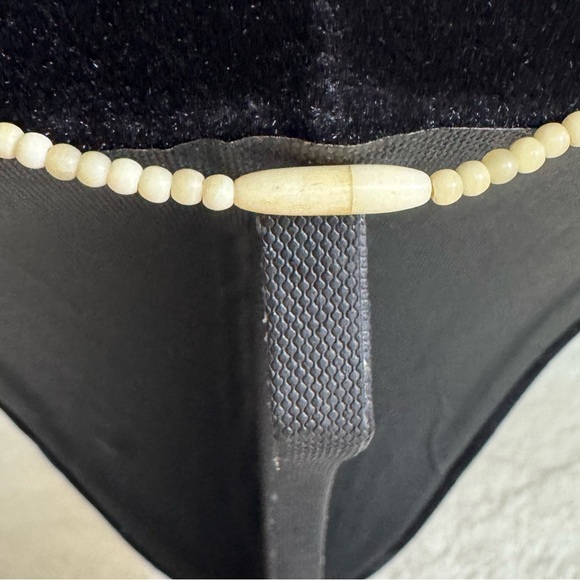 Victorian Antique Museum Quality Carved Bovine Bone Cross & Rose Estate Necklace - Picture 9 of 12